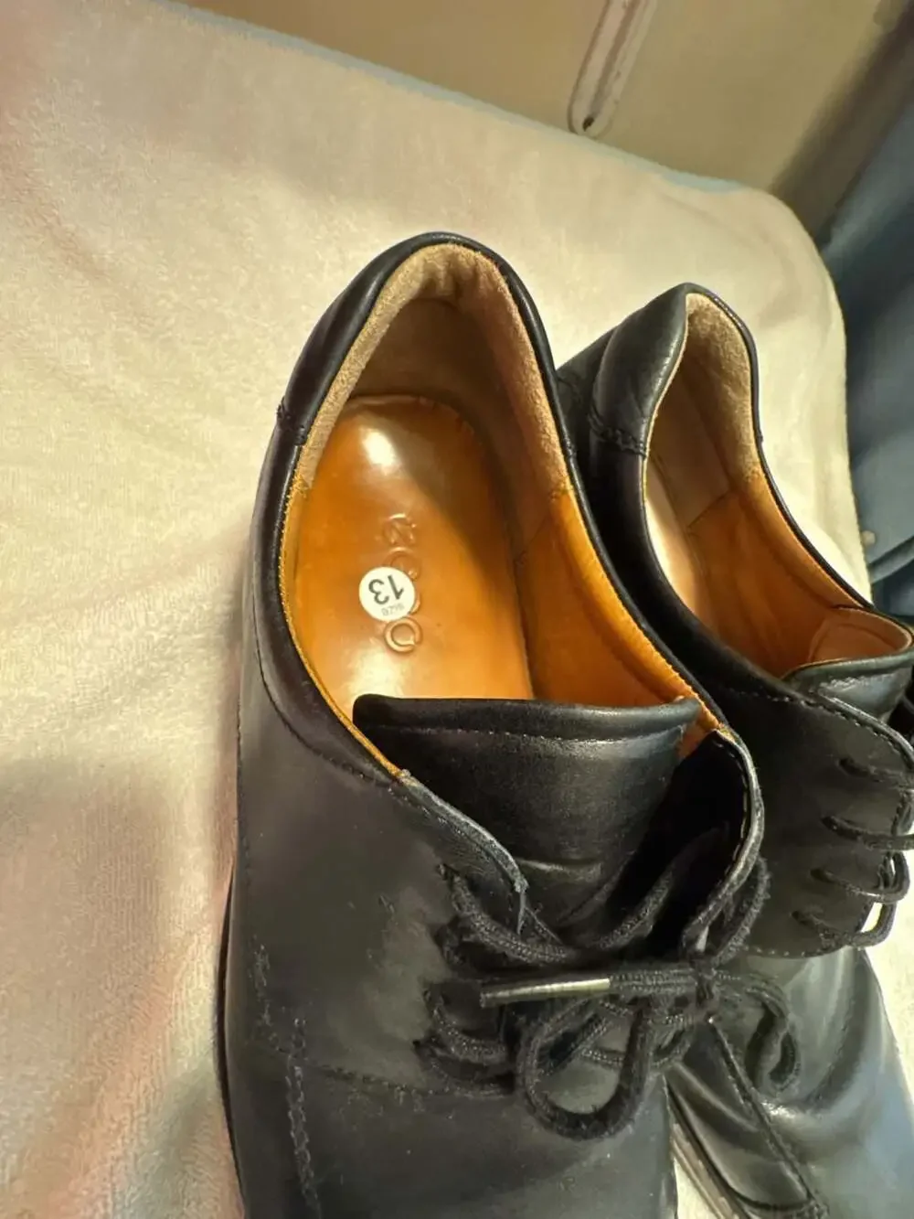ECCO Men's Black Leather Lace-Up Oxford Dress Shoes Size 13
